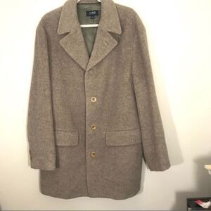 Wilke Rodriguez grey brown wool pea coat, L